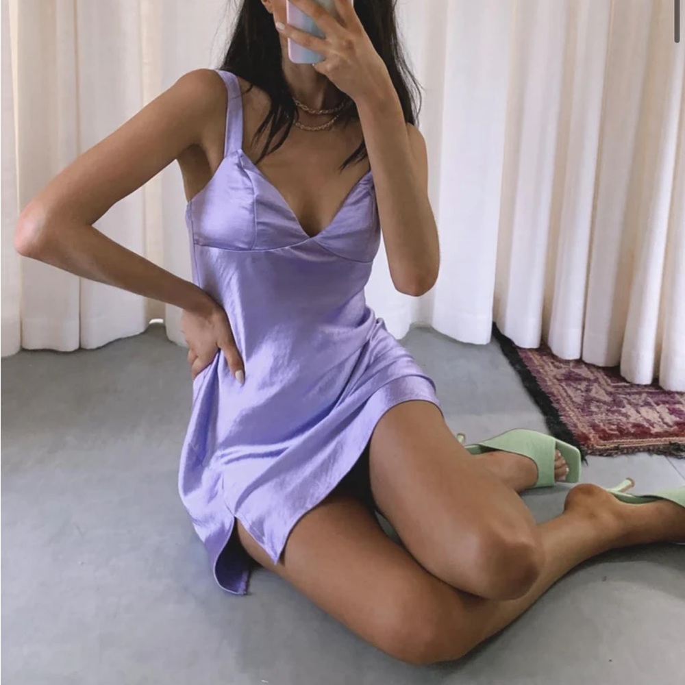 Princess Polly Purple Satin Mini Dress - Star Shining